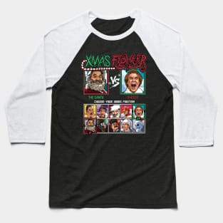 Xmas Fighter - Santa vs Elf Baseball T-Shirt